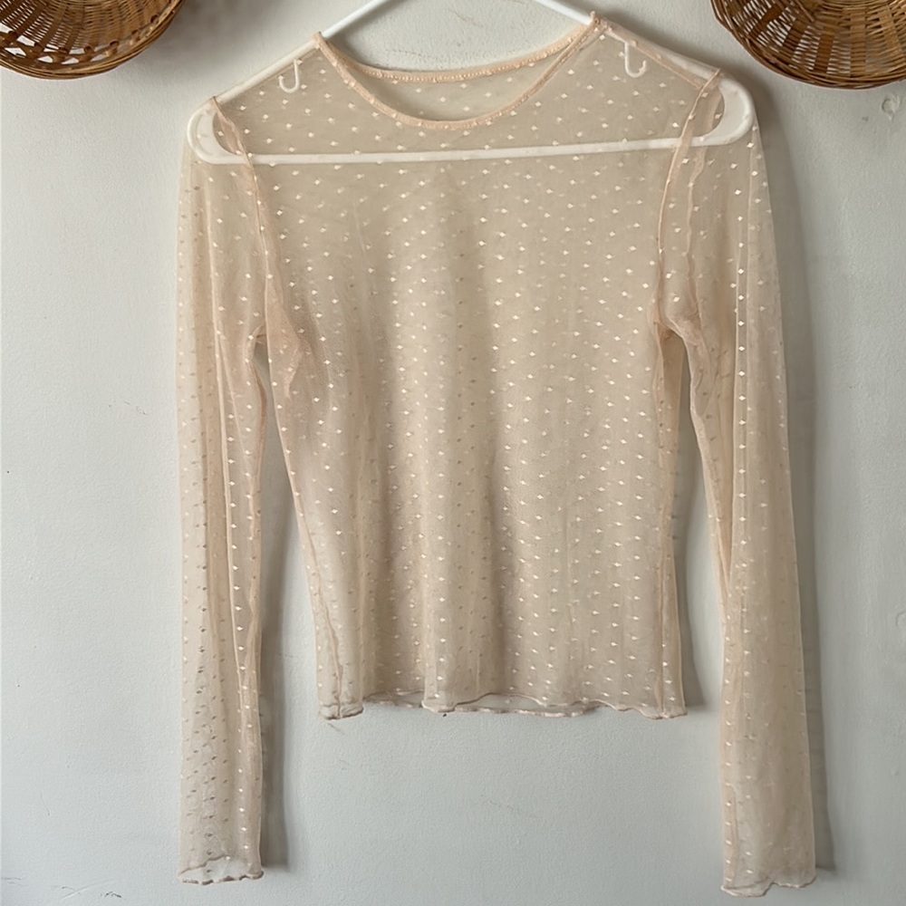 Sheer cream shirt